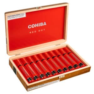 Cohiba red dot toro open box of cigars in individual cigar tubes