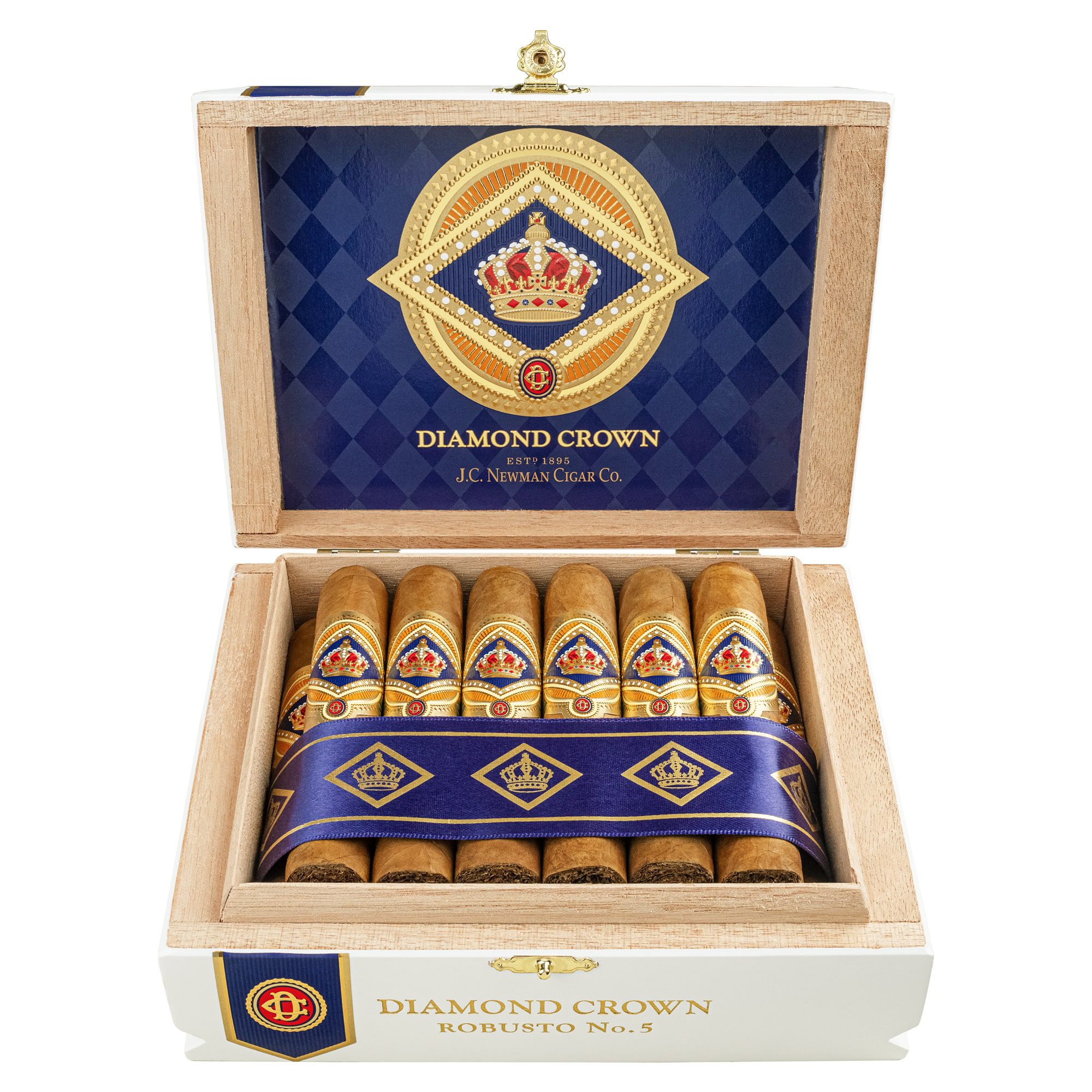 J.C Newman Diamond Crown Classic No. 5 robusto closed box open box of 20 cigars