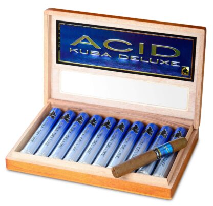 open box of 10 count acid kuba deluxe cigars