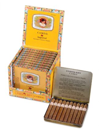 cuesta rey cameo open tin with brick in background