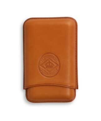 diamond crown leather robusto case tan
