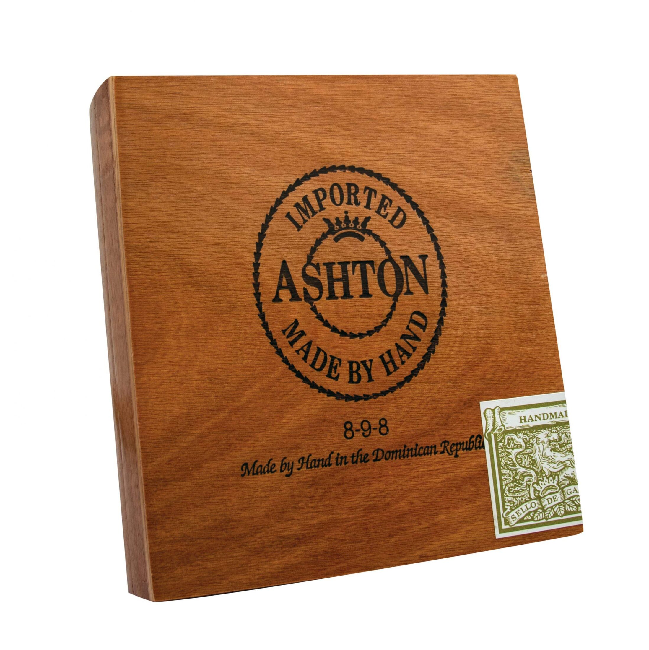 Closed box of 25 count Ashton 898 cigars