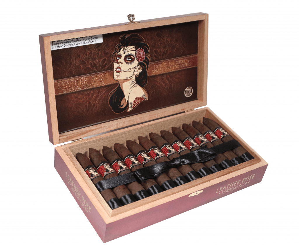 Open box of 24 count Deadwood Leather Rose cigars