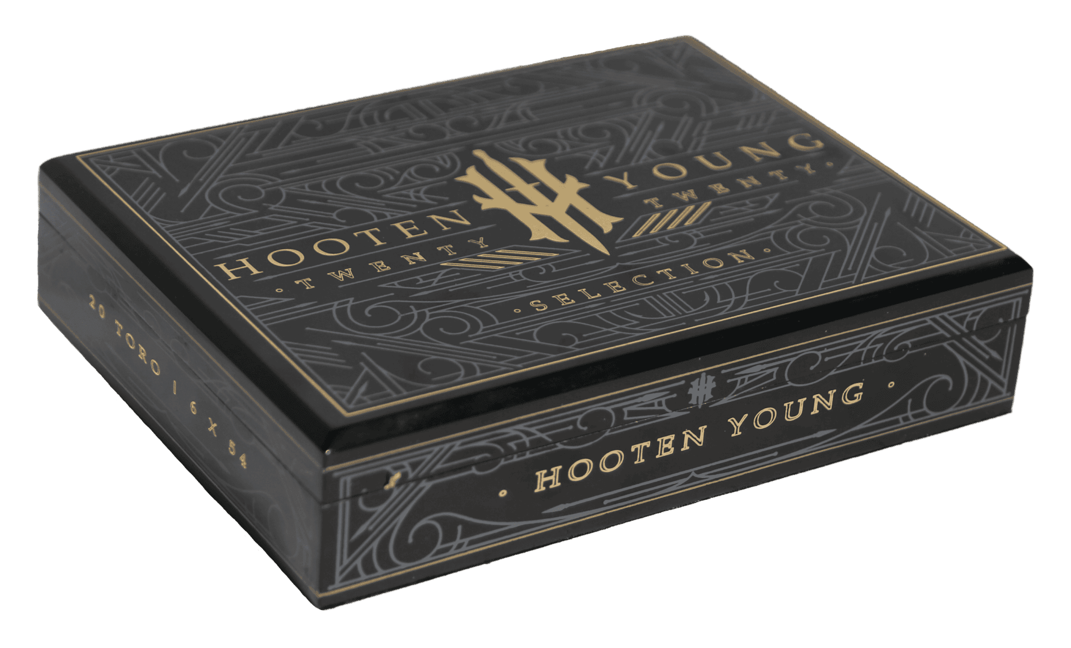 Closed box of 20 count Hooten Young Toro cigars
