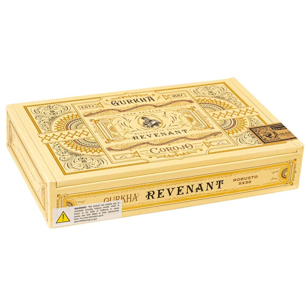 gurkha revenant corojo robusto box of closed cigars