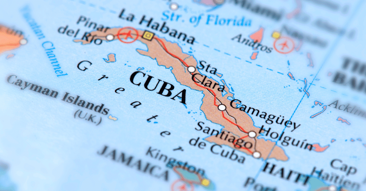A map of cuba