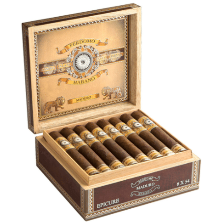 Perdomo Habano Bourbon Barrel-Aged Maduro Epicure open box of cigars