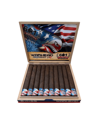 602 La Bomba Warhead Independence Day Cigars. 250 year label design. open box of 10 limited-edition cigars.