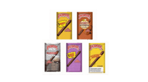 5 packs of different backwoods cigars varieties. packs of 5 cigars. honey bourbon cigars, honey cigars, honey berry cigars, banana cigars and russian cream cigars.